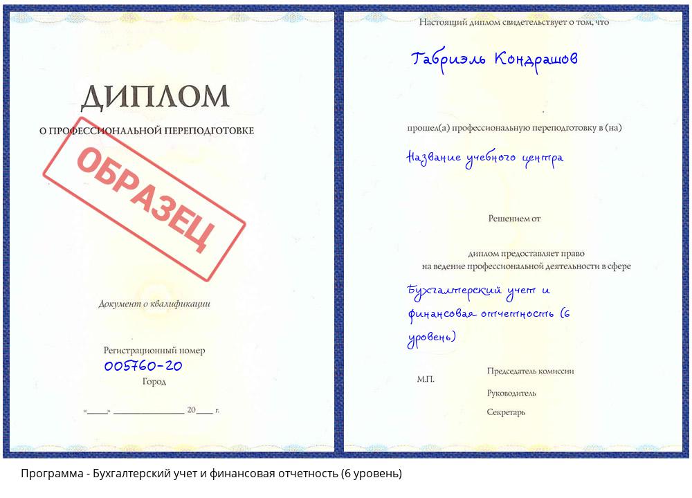 Бухгалтерский учет и финансовая отчетность (6 уровень) Минусинск