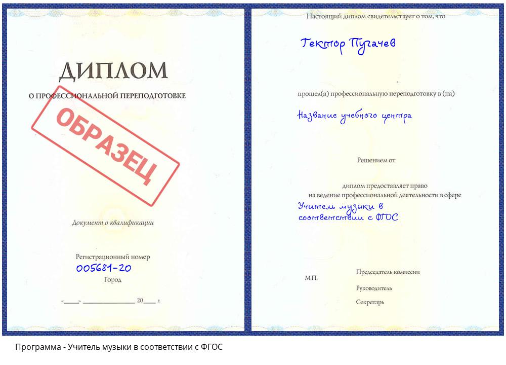 Учитель музыки в соответствии с ФГОС Минусинск