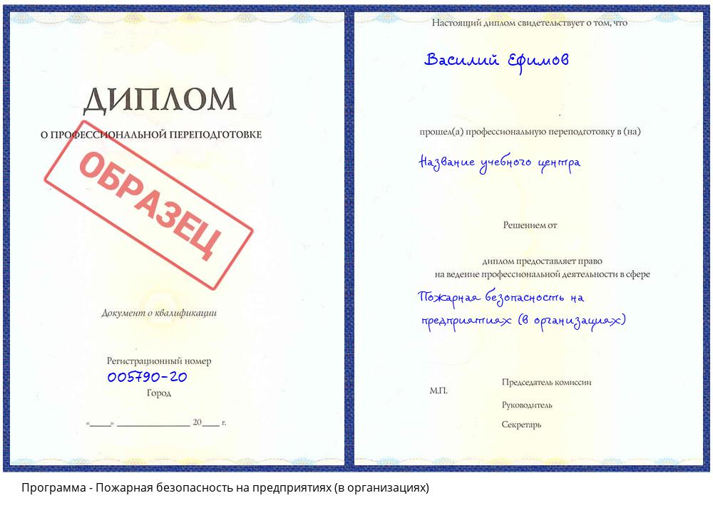 Пожарная безопасность на предприятиях (в организациях) Минусинск
