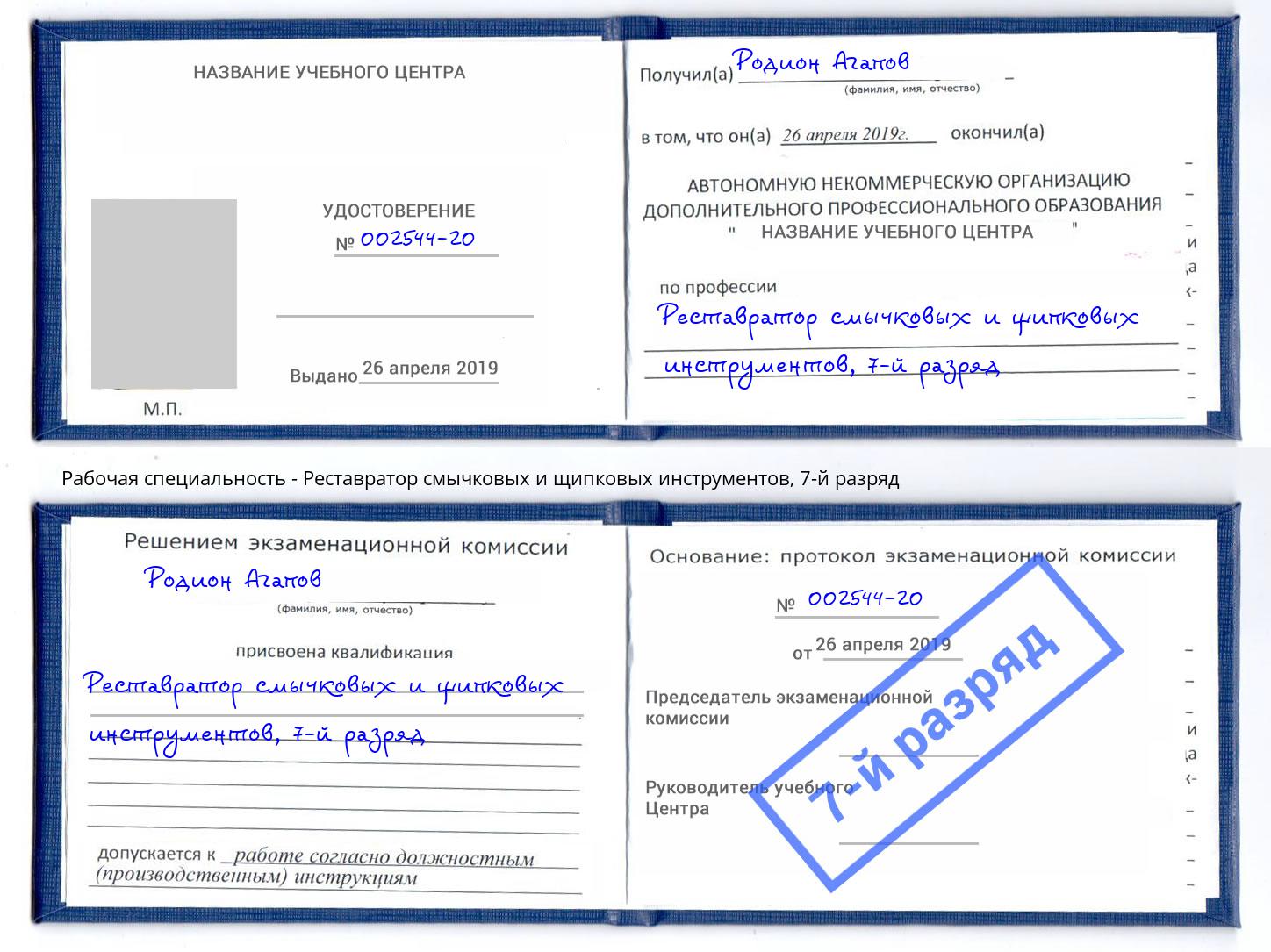 корочка 7-й разряд Реставратор смычковых и щипковых инструментов Минусинск